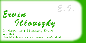 ervin illovszky business card